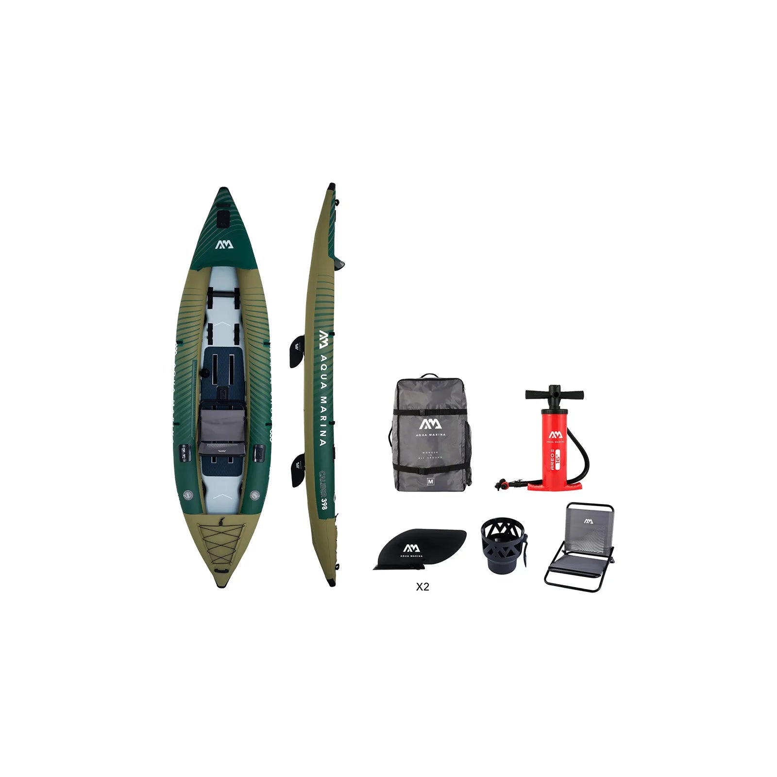 Kayak Gonflable Aqua Marina Caliber Pêche - 2 Personnes
